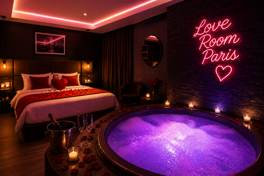 love room à Paris avec jacuzzi privatif et ambiance romantique
